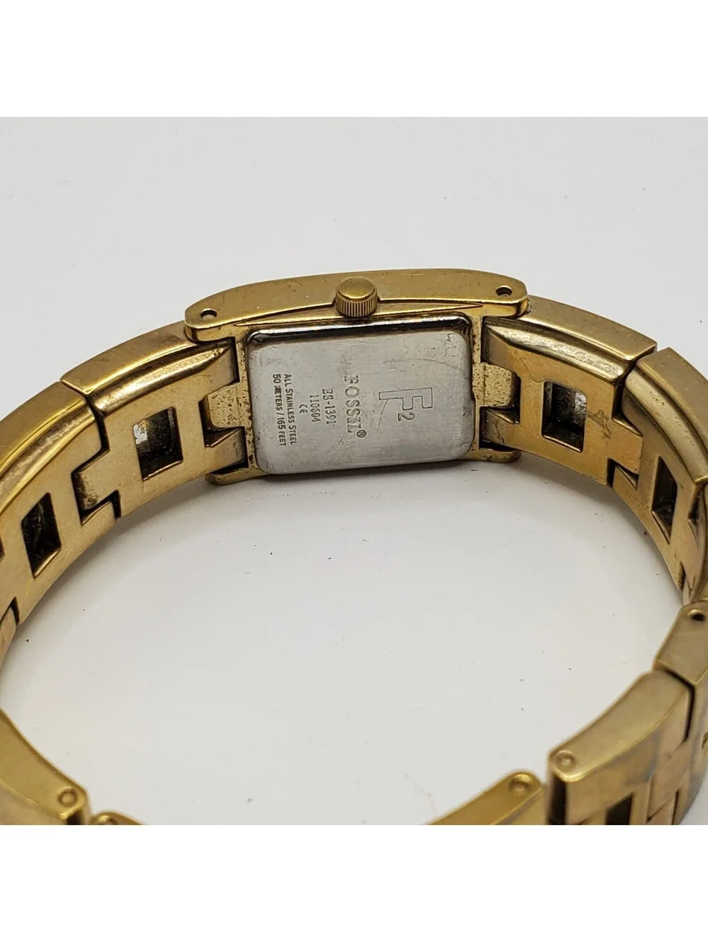 Fossil F2 ES-1391 Glass Gem Band  Watch 18mm Womens New Battery